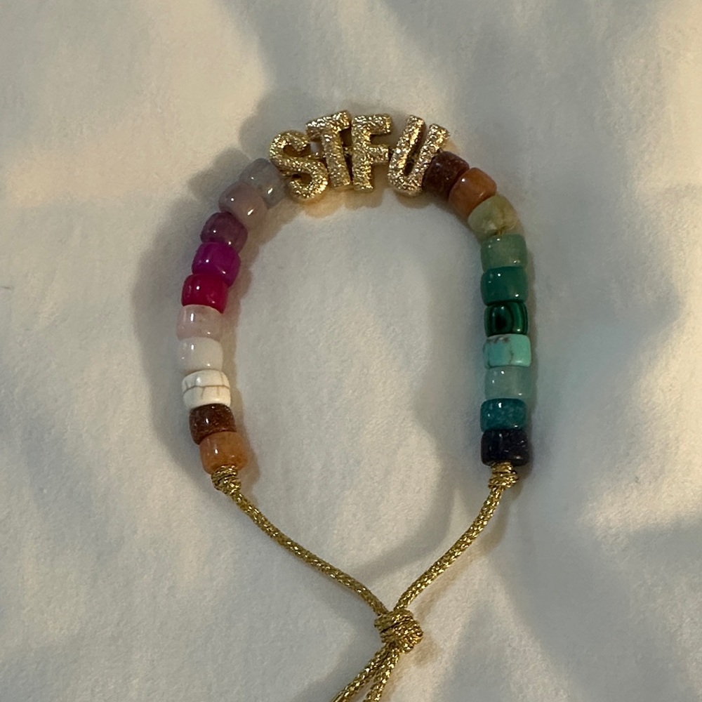 Gemstone bead bracelet “STFU”